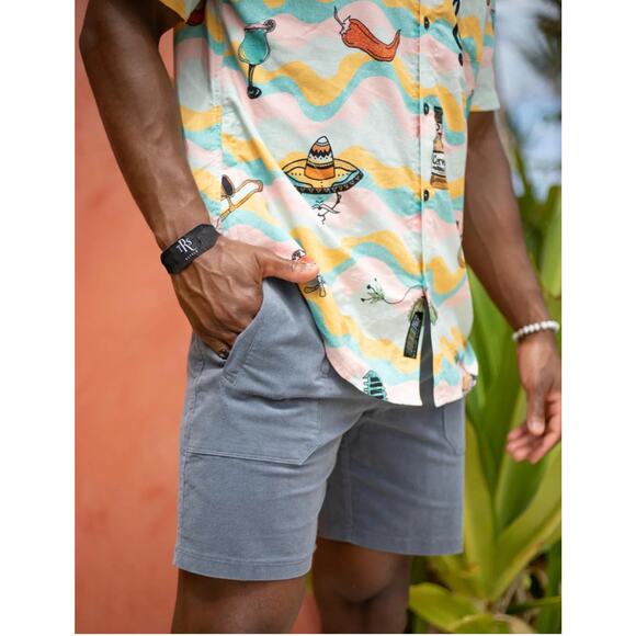 New Baja Llama Men's Foggy Seas- Arroyos Stretch Corduroy Shorts, Size 28 - Picture 1 of 4